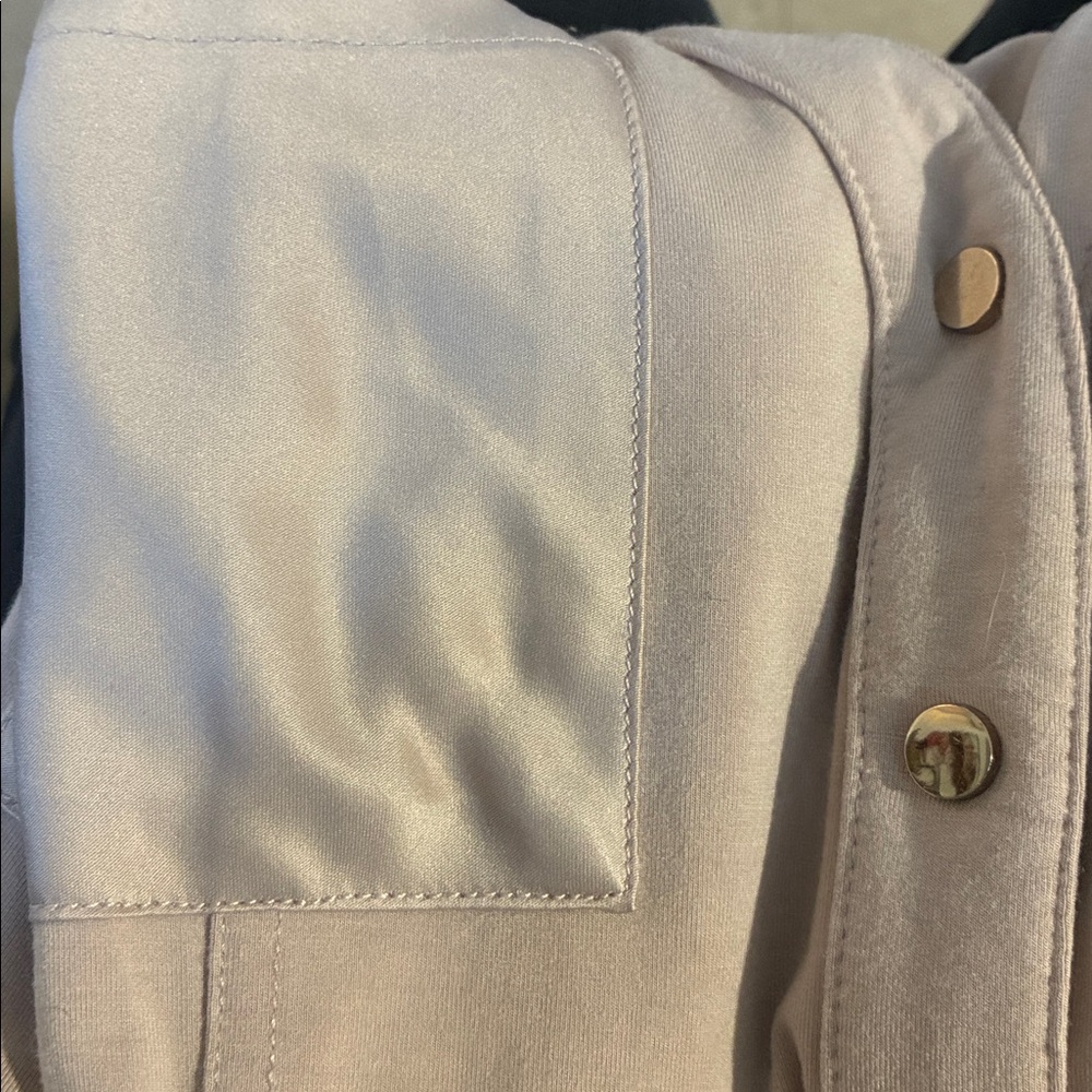 Bebe Beige Button-Down Shirt - image 6